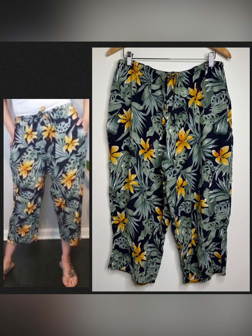 Island Traders Tropical Capri Pants Women’s Size XXL Resortwear Vacation Beach